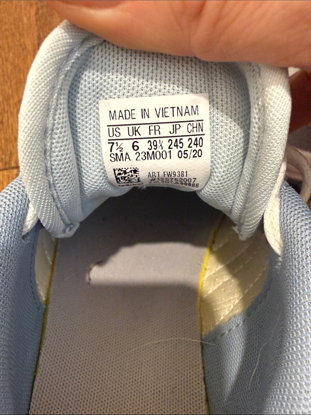 adidas Women’s Baby Blue & White Sneakers - Picture 7 of 7